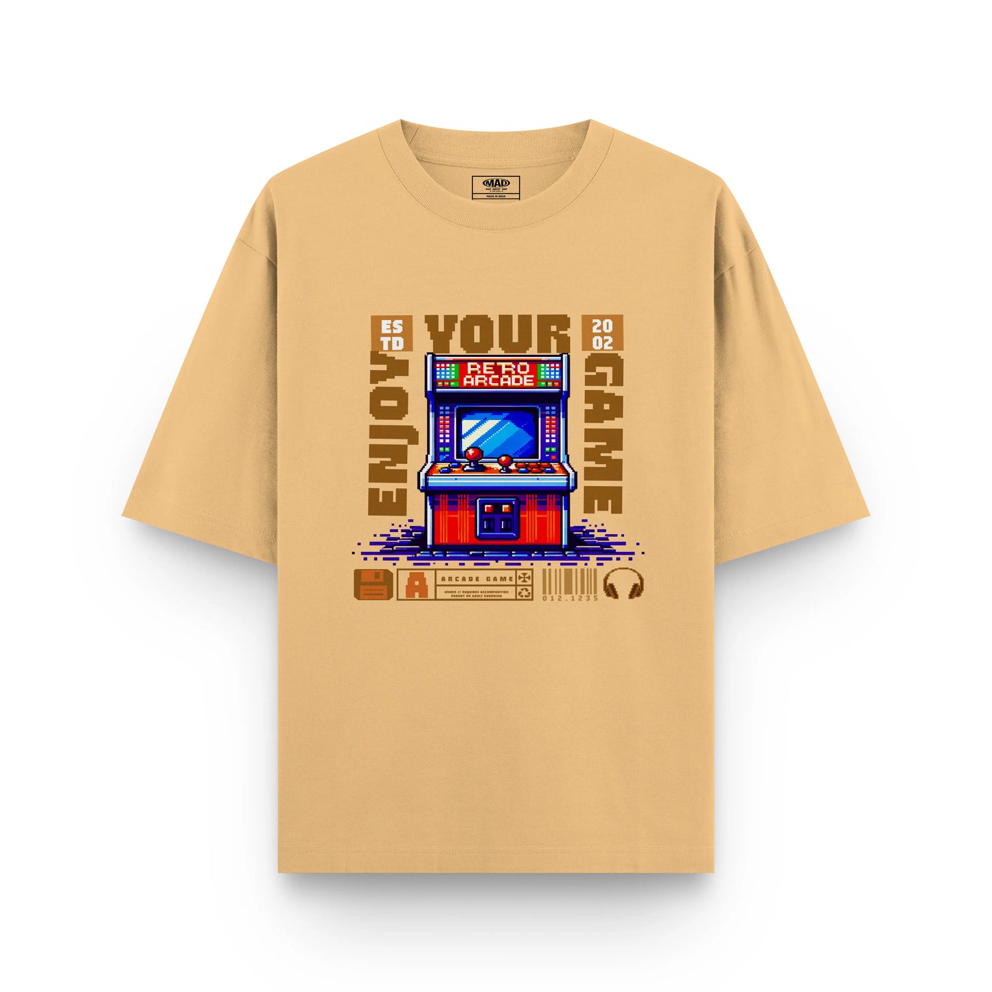 PIXEL PALADIN : BEIGE OVERSIZED T-SHIRT