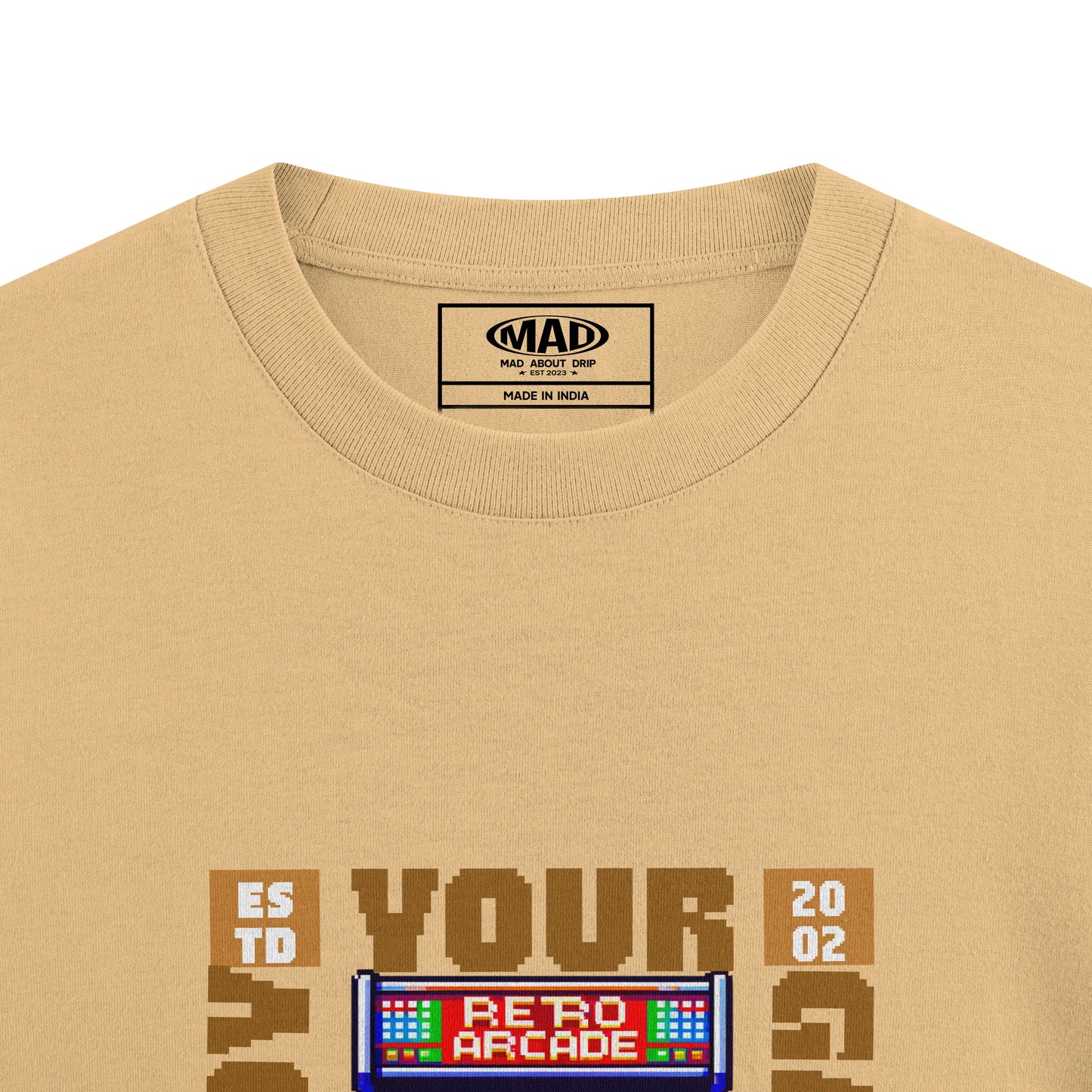 PIXEL PALADIN : BEIGE OVERSIZED T-SHIRT