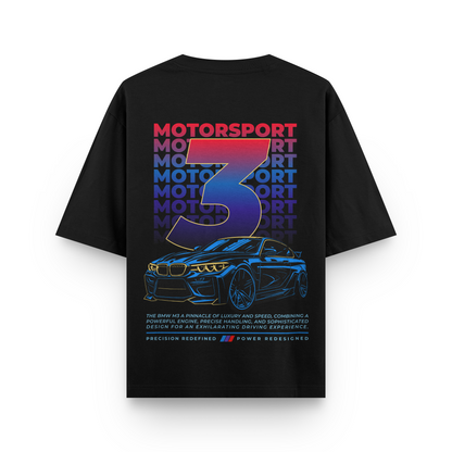 MOTORSPORT 3  : BLACK OVERSIZED T-SHIRT