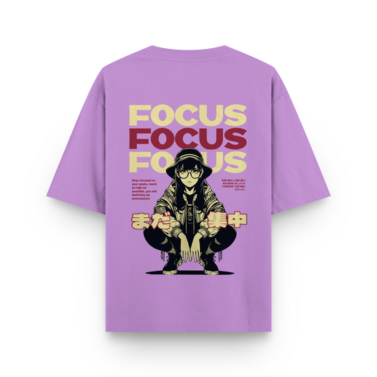 STAY FOCUSED : LAVENDER OVERSIZED T-SHIRT
