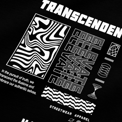 TRANSCENDENT : BLACK OVERSIZED T-SHIRT