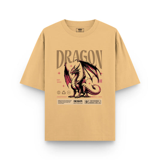 DRAGON : BEIGE OVERSIZED T-SHIRT