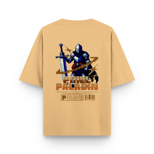 PIXEL PALADIN : BEIGE OVERSIZED T-SHIRT