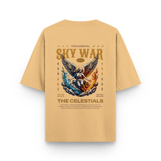SKY WAR : BEIGE OVERSIZED T-SHIRT