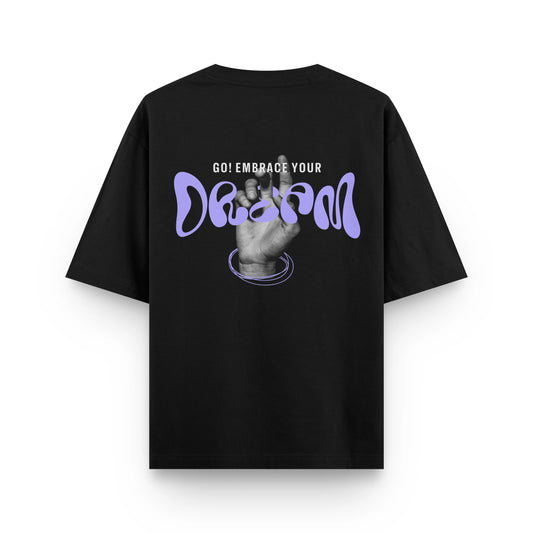 DREAMER : BLACK OVERSIZED T-SHIRT