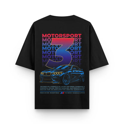 MOTORSPORT 3  : BLACK OVERSIZED T-SHIRT