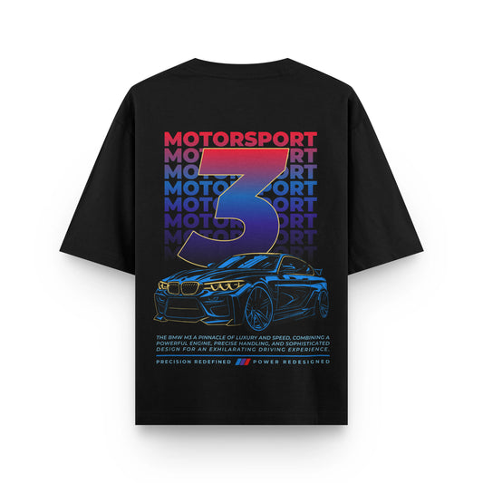 MOTORSPORT 3  : BLACK OVERSIZED T-SHIRT