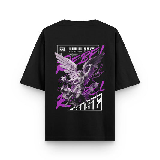 REBEL ANGEL : BLACK OVERSIZED T-SHIRT