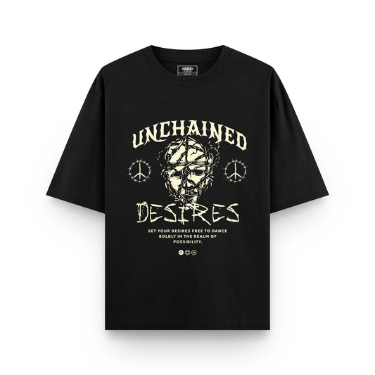 UNCHAINED DESIRES : BLACK OVERSIZED T-SHIRT