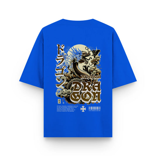MYTHICAL DRAGON : ROYAL BLUE OVERSIZED T-SHIRT