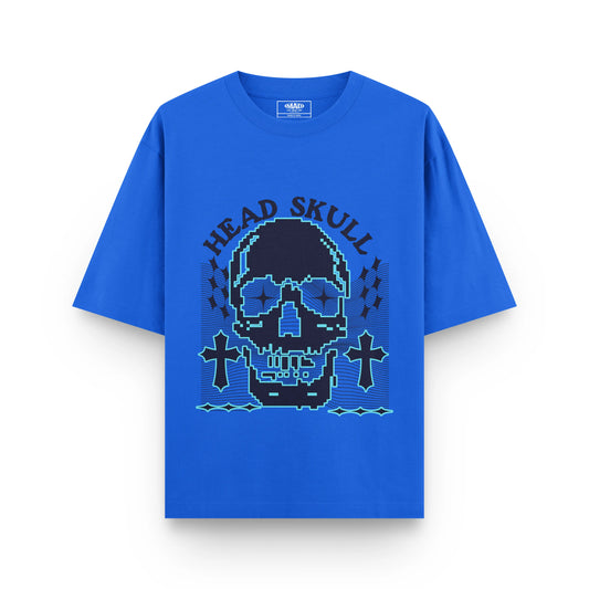 METAL PUNK : ROYAL BLUE OVERSIZED T-SHIRT