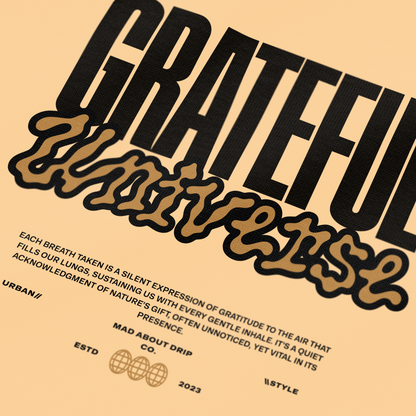 GRATEFUL UNIVERSE : BEIGE OVERSIZED T-SHIRT