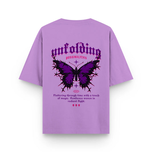 UNFOLDING POSSIBILITIES : LAVENDER OVERSIZED T-SHIRT