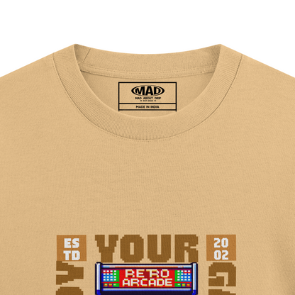 PIXEL PALADIN : BEIGE OVERSIZED T-SHIRT
