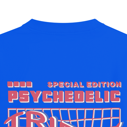 PSYCHEDELIC GLITCH : ROYAL BLUE OVERSIZED T-SHIRT