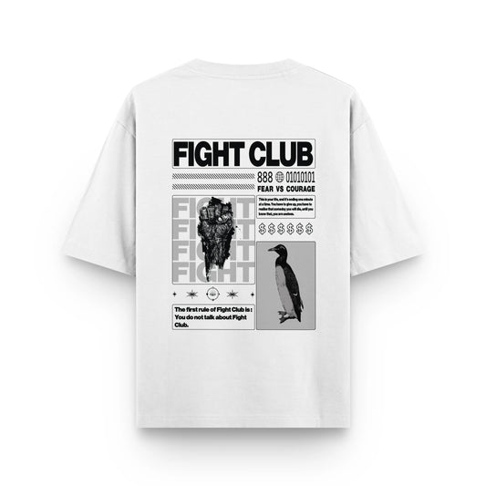 FIGHT CLUB : WHITE OVERSIZED T-SHIRT