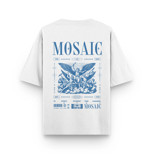 MOSAIC : WHITE OVERSIZED T-SHIRT